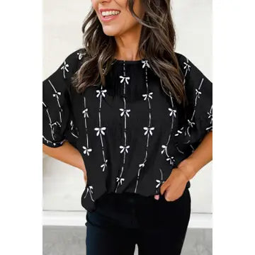 Black Top w/white bow