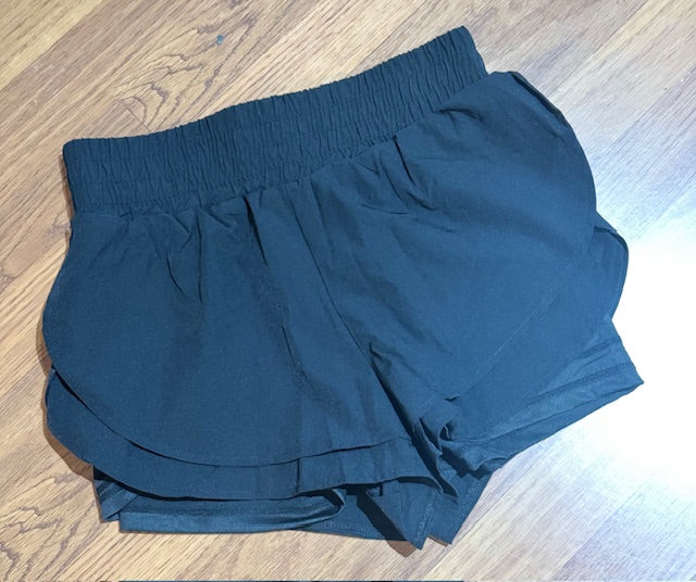 BLACK ATHLETIC SHORTS