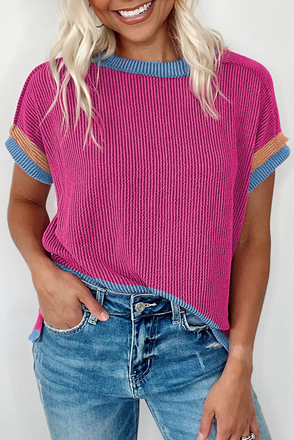 Pink Top-Blue Ring Neck