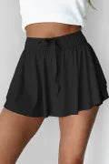 Black High Waist Lined Tennis Skort
