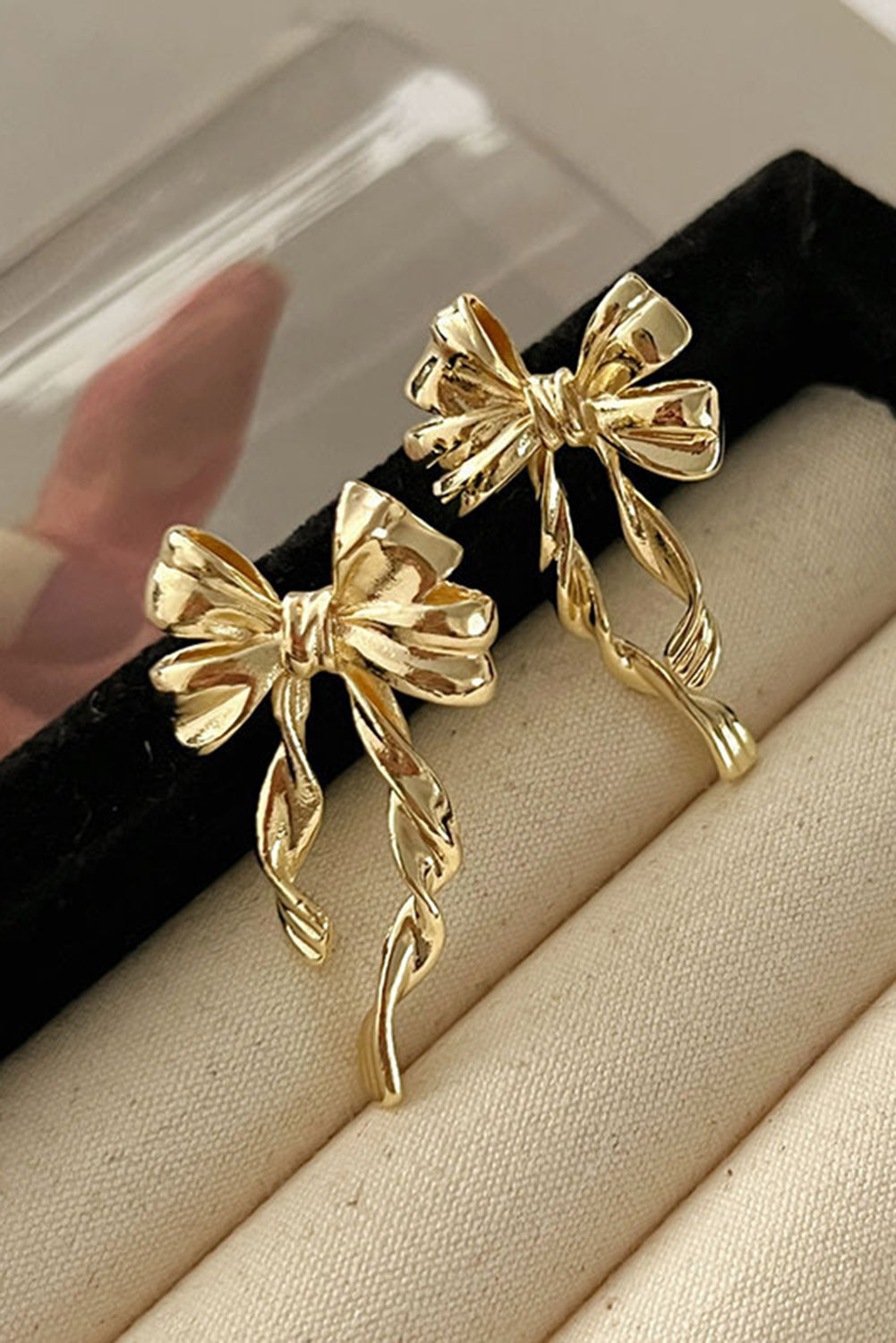 Gold Bow Earrings