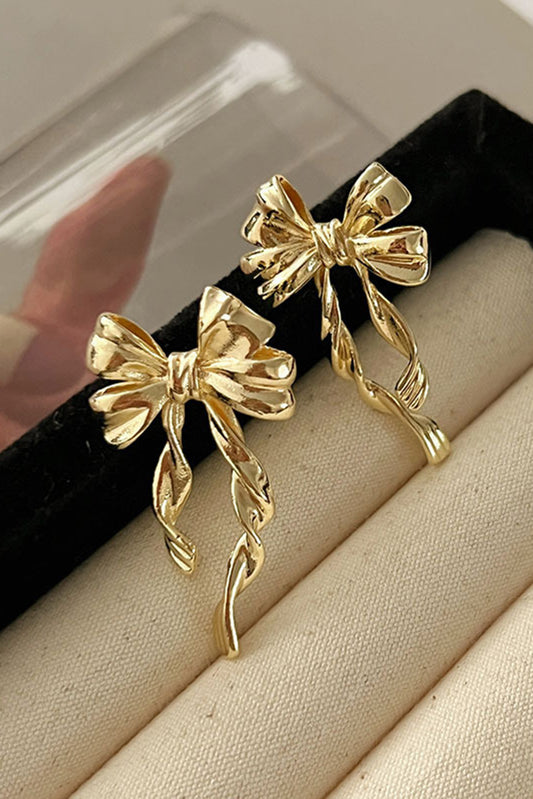 Gold Bow Earrings