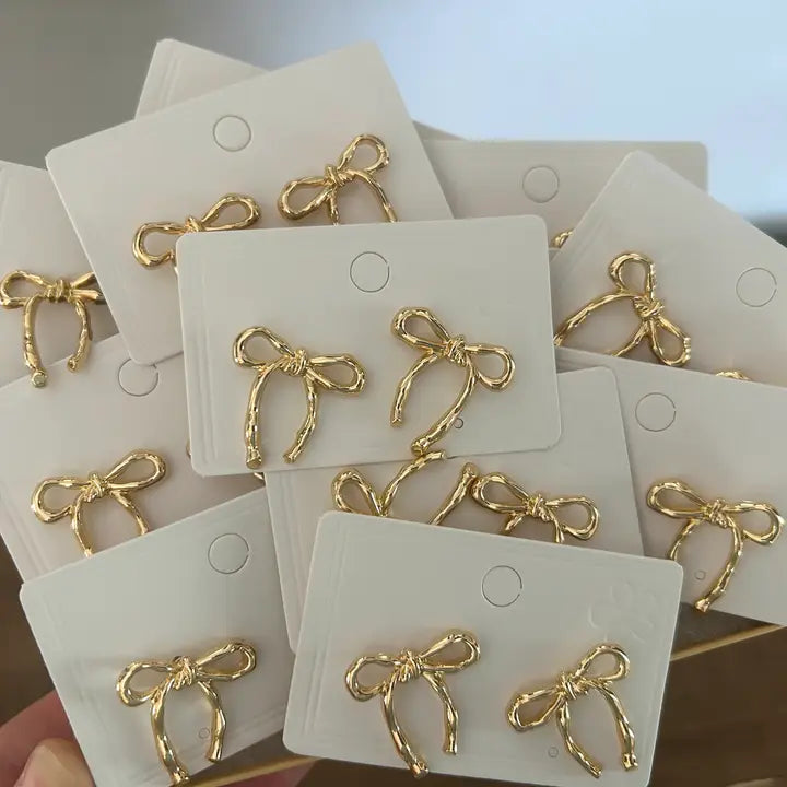 Gold Bow Earrings