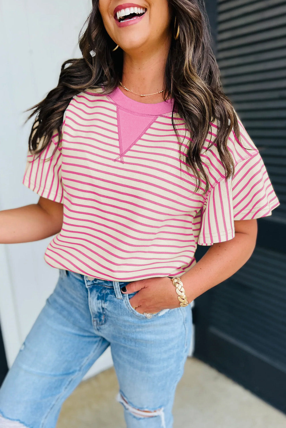 Pink Stripe Top